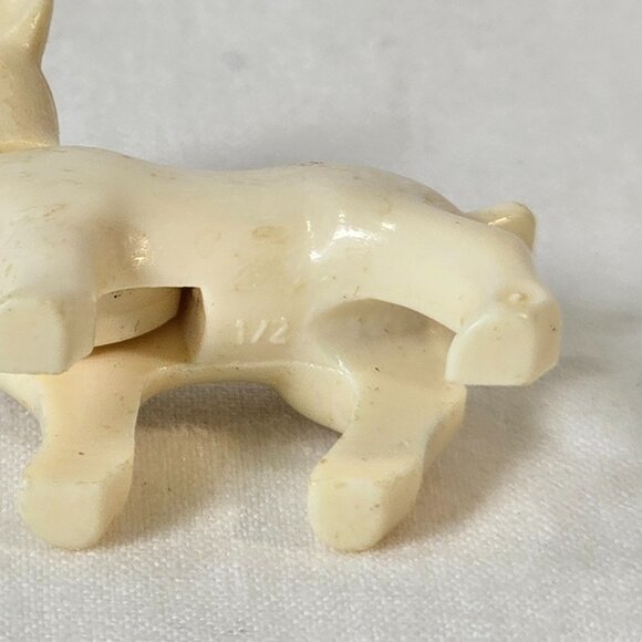 Vintage Plastic Goat Figure Movable Head White Farm Animal Toy 1950s - Picture 9 of 12